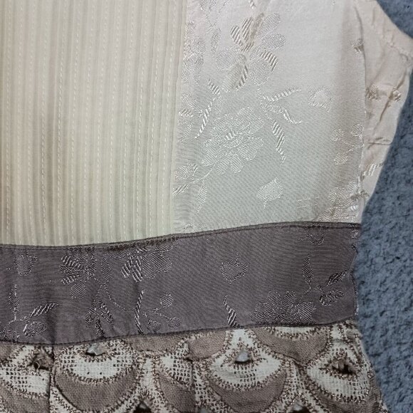 Anthropologie Floreat Sheath Dress Women's 0 Beige Babergh Tapestry Cap Sleeve - Picture 10 of 16